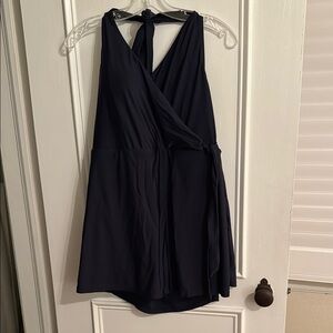 J Crew Navy Halter Wrap Dress swim suit